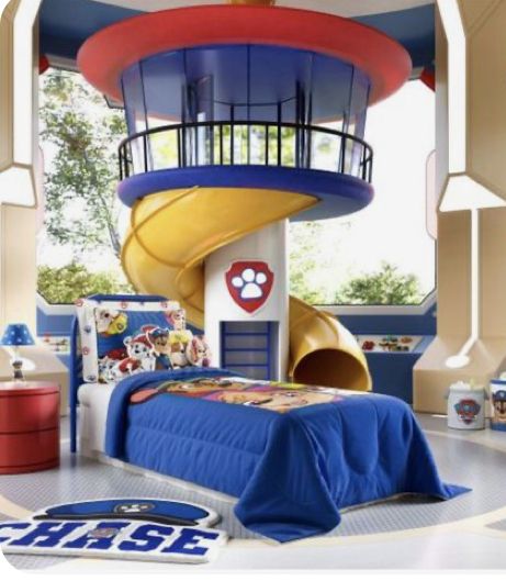 Paw Patrol Room Decor, Paw Patrol Room, Paw Patrol Bedroom, Cool Beds For Kids, Paw Patrol Bedding, Foto Bawah Air, Luxury Kids Bedroom, Cool Kids Rooms, Closet Bed