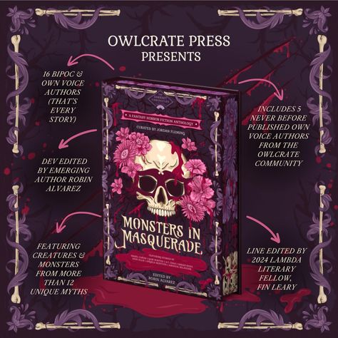 Hey Book Owls, are you excited for Monsters in Masquerade? 💀⁠ ⁠ Are you ready to step into a realm of enchantment and terror with Monsters In Masquerade, OwlCrate Press’ first anthology? ⁠ ⁠ Dance your way into 16 darkly sensual and spine-tingling stories featuring a variety of own-voice bestselling, emerging and debut authors.⁠ ⁠ We just announced the cover for Monsters In Masquerade LIVE at YallWest. Watch our Crafting Community with OwlCrate panel replay on @owlcrate (reel selection) to se... Eminem Soldier, Book Corner Ideas Bedroom, Cose Aesthetic, Fairytale Romance, Middle School Books, Books Ideas, Book Bucket, Books Cover, Monster Book Of Monsters