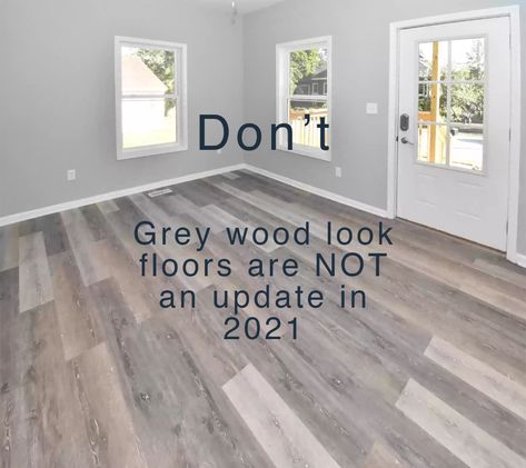 5 Design Trends to Ditch Right Now (and What to Do Instead) - Colour Trends Grey Wood Floors Living Room, Grey Wood Floors Kitchen, Gray Wood Tile Flooring, Grey Wood Tile, Best Wood Flooring, Wood Look Tile Floor, Wood Floor Colors, Grey Bathrooms Designs, Tile Accent Wall