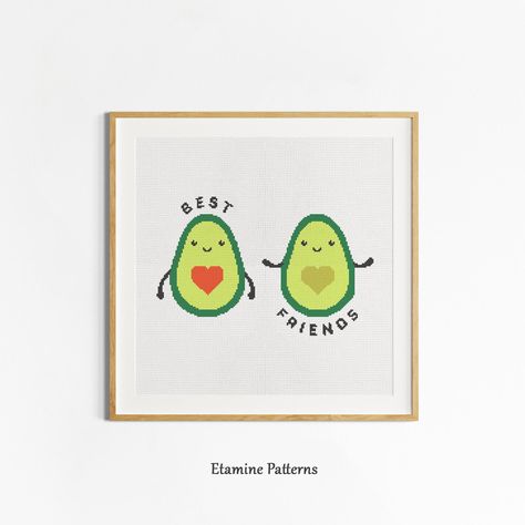 Best Friends Avocado Cross Stitch Pattern PDF, Needlepoint Patterns, Friendship Cross Stitch Patterns, Hand Embroidery PDF, Wall Decor Art Best Friend Cross Stitch, Birthday Cross Stitch, Cross Stitch Collection, Tiny Cross Stitch, Friendship Humor, Hand Embroidery Pattern, Needlepoint Patterns, Cross Stitch Designs, Needlepoint