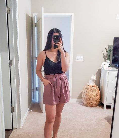 Easy breezy every day 'fit: black spaghetti strap top with flowy shorts my shorts are currently on sale! Colorful Womens Fashion, Black Spaghetti Strap Top, Outfit Inspiration Women, Black Spaghetti, Black Spaghetti Strap, Flowy Shorts, Spaghetti Strap Top, Easy Breezy, Strap Top