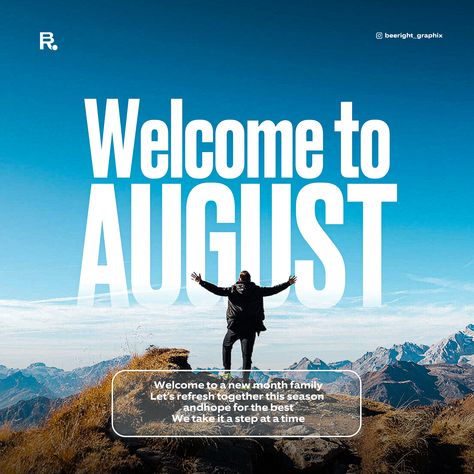 Happy new month design inspiration for August Happy New Month August Design, Happy New Month Of August, Welcome To August Flyer Design, August Graphic Design, August New Month Flyer, Happy New Month August Flyer Design, August Flyer Design, Happy New Month August, New Month Design Flyer