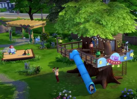 Sims Growing Together, San Sequoia, Backyard Treehouse, Funny News Stories, Growing Together, Barbie Family, Sims Four, Funny News, Backyard For Kids