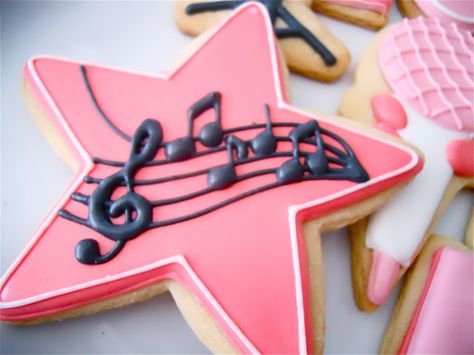 Star Sugar Cookies, Music Themed Cakes, Music Cakes, Music Cookies, Cookies Sugar, Life Is Sweet, Star Cookies, Pretty Cookies, Fancy Cookies