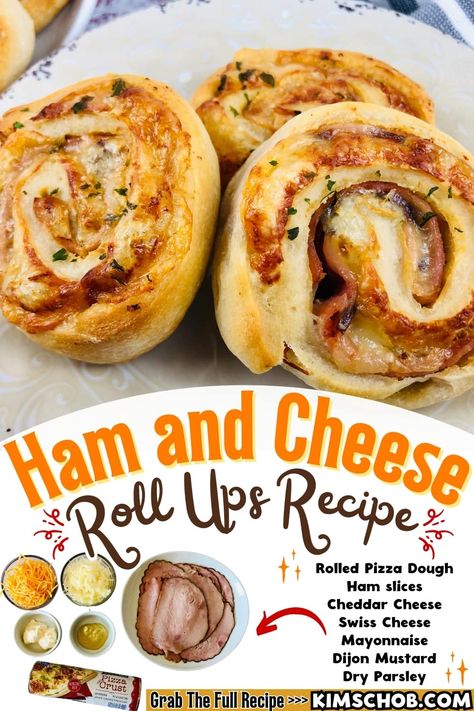 Ham And Cheddar Roll Ups, Pizza Dough Ham And Cheese Rollups, Ham And Cheese Roll Ups Pizza Dough, Pizza Dough Roll Ups, Pie Crust Pizza, Salami Rolls, Cheese Stromboli, Ham Cheese Rolls, Ham And Cheese Roll Ups