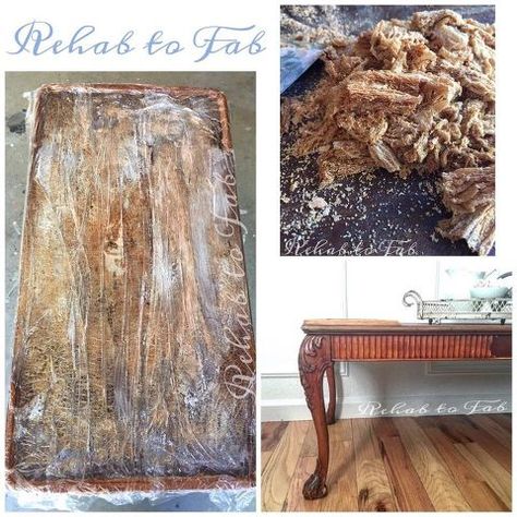 citristrip suran wrap to remove finishes, painted furniture, repurposing upcycling, woodworking projects Furniture Repurposing, Antique Coffee Tables, Crackle Painting, Saran Wrap, Astuces Diy, Furniture Rehab, Furniture Repair, Affordable Furniture, Chiaroscuro