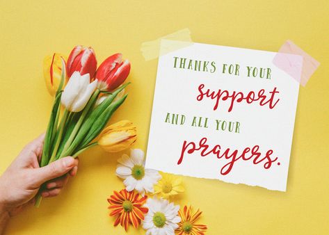 Thank You For Prayers And Support, Tulips Colorful, Colorful Tulips, Tulips Card, Thank You For Caring, Thank You Quotes, Thanks For Your Support, Best Friends Quotes, Morning Glory