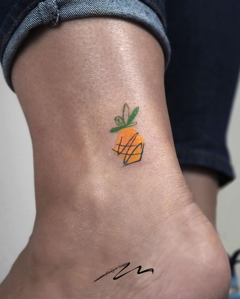 Tiny Pineapple Tattoo, Pineapple Tattoo Ideas, Jasmine Tattoo, Ant Tattoo, Bull Skull Tattoos, Pineapple Tattoo, Cute Matching Tattoos, Magnolia Tattoo, Cow Tattoo