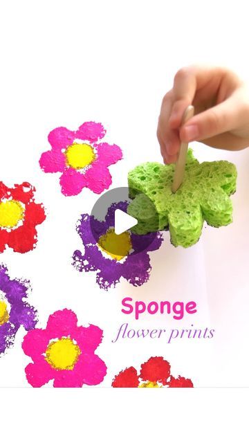 Draw A Flower, Kids Activities At Home, Sponge Painting, Cut It Out, Popsicle Stick, Mom Diy, Foil Art, Toddler Art, Utility Knife