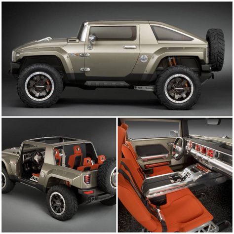 Hummer HX Hummer Hx, Hummer Truck, Jeep Concept, Car Side View, 1965 Shelby Cobra, Jeep Bumpers, Custom Jeep, Hummer H2, Suv Cars