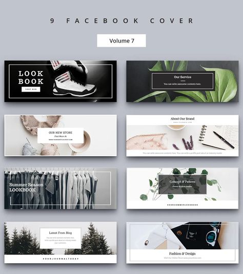 9 Minimal Facebook Cover Templates PSD Facebook Cover Design Inspiration, Facebook Cover Photos Business, Facebook Cover Ideas, Shopping Banner, Business Facebook Cover, Creative Facebook Cover, Shop Banner Design, Templates Facebook, Cover Photo Design