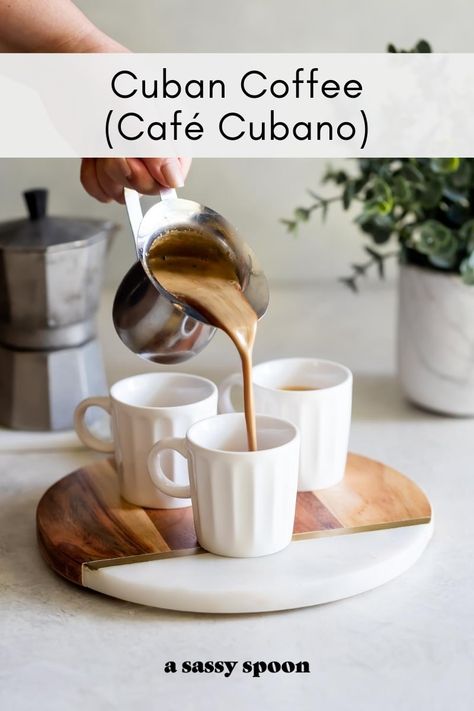 Authentic and perfectly sweet Cuban coffee (or café cubano or cafecito) made with strong espresso and a thick sugar foam. Cuban Coffee Recipe, Cubano Coffee, Café Cubano, Diy Kombucha, Espresso Recipes, Cuban Coffee, Espresso Drinks, Cuban Recipes, Coffee Photography