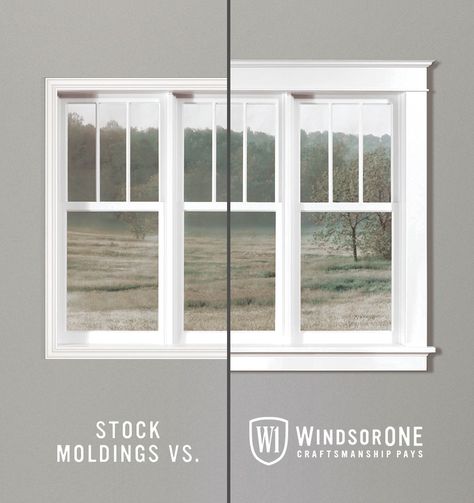 Stock vs. WindsorONE Molding - WindsorONE Craftsman Molding And Trim, Classical Craftsman Molding, Classical Craftsman, Peru House, Exterior Window Molding, Craftsman Molding, Craftsman Windows, Craftsman Window, Craftsman Window Trim