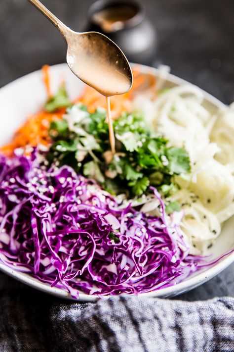 Asian Slaw With Sriracha Dressing by The Modern Proper Asian Slaw Recipe For Tacos, Shrimp Tacos With Asian Slaw, Poolside Sesame Slaw, Cooper’s Hawk Asian Slaw Recipe, Crunchy Asian Slaw, Asian Slaw Recipe, Red Cabbage Slaw, Sweet Potato Tacos, Asian Slaw