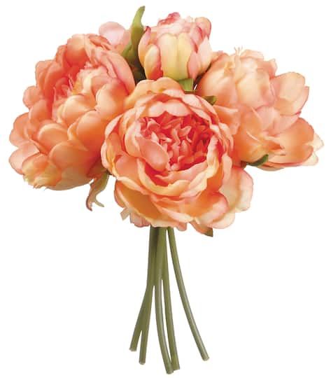 "Find the Coral Peony Bouquet at Michaels. com. Delicate shades of coral give this charming peony bouquet an elegant touch perfect for a spring bridal bouquet wedding décor accent. Delicate shades of coral give this charming peony bouquet an elegant touch perfect for a spring bridal bouquet wedding décor accent. Design a gorgeous bouquet by adding ribbon or pearls, or simply display it as is in a vase, adding a pleasing floral accent to your special event. Details: Coral 9.5\" 1 Bouquet | Coral Coral Peony Bouquet, Bridal Bouquet Coral, Coral Peony, Coral Charm Peony, Bridal Bouquet Spring, Silk Bridal Bouquet, Coral Peonies, Silk Wedding Bouquets, Peony Bouquet