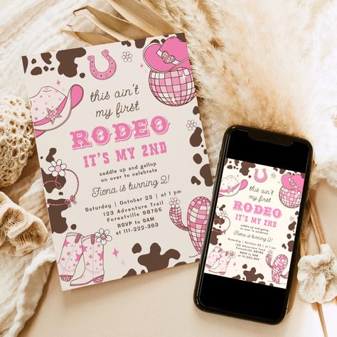 Western cowgirl 2nd Rodeo photo Birthday party Wild West Birthday, Rodeo Party, Photo Birthday, Western Cowgirls, Western Cowgirl, Free Birthday Invitations, Free Birthday Invitation Templates, Birthday Design, Birthday Party Invitation