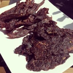 Homemade Teriyaki Beef Jerky, Round Steak Marinade, Sweet And Spicy Beef Jerky Recipe, Spicy Beef Jerky Recipe, Spicy Beef Jerky, Beef Jerky Recipe, Teriyaki Beef Jerky, Food Dehydration, Jerky Recipe