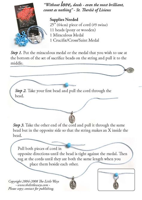 How to make sacrifice beads (or a one decade rosary with moveable beads). via www.thelittleways.com Sacrifice Beads, Rosary Making, Pagan Prayer, Real Diamond Necklace, Catholic Crafts, Good Luck Necklace, Religious Crafts, Dainty Diamond Necklace, Prayer Bracelet