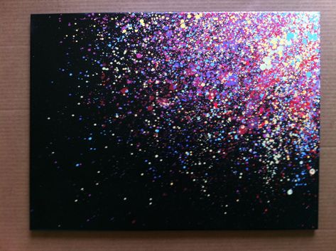 Paint Splatter Canvas Art...I need to try this :) Splatter Paint Canvas, Easy Canvas Painting, Crayon Art, Simple Acrylic Paintings, Beginner Painting, Diy Canvas Art, Diy Canvas, Paint Splatter, Easy Paintings