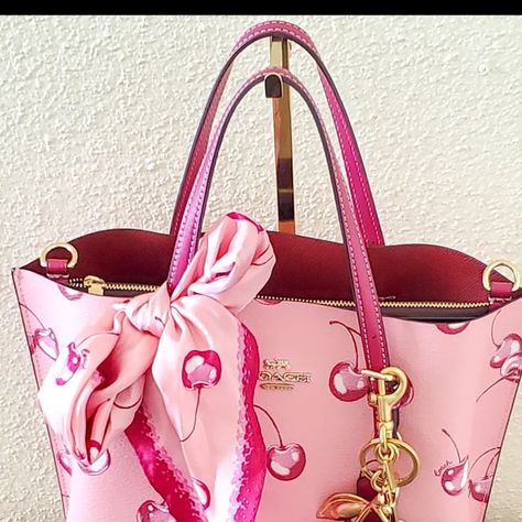 Cherry Charm, Theme Pink, New Fruit, Pink Friday, Cherry Print, May 17, Fashion Handbags, Purse Wallet, Wallets