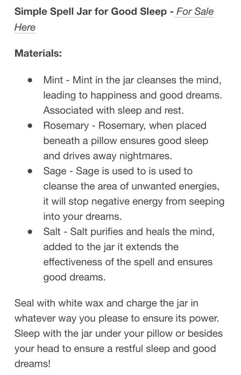 Sleep Spell For Others, Peaceful Sleep Spell, Sleep Spell Jars Recipes, Spell Bag For Sleep, Simple Spell Jars Without Crystals, Spell For Good Sleep, Sleep Spell Bottle, Better Sleep Spell Jar, Spell For Sleep