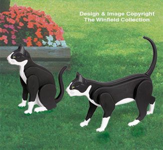 3D Life-Size Tuxedo Cats Woodcrafting Pattern Silhouette Chat, Winfield Collection, Black And White Cats, Wood Craft Patterns, Wood Craft Projects, Tuxedo Cats, Animal Planters, Wood Animal, Wood Pallet Projects