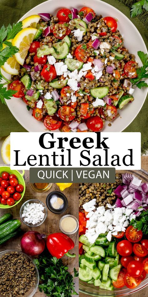 #HealthyLiving #HealthTips #FitLife #Wellness #SelfCare #FitnessTips #HealthyLifestyle #NutritionTips Lentil Salad Recipes, Mediterranean Recipes Healthy, Mediterranean Diet Recipes Dinners, Easy Mediterranean Diet Recipes, Best Salad Recipes, Lentil Salad, Lentil Recipes, Mediterranean Dishes, Mediterranean Diet Recipes