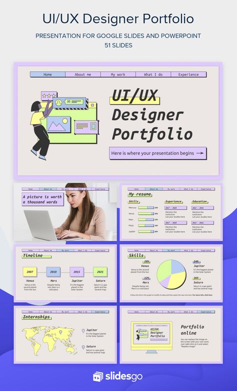 E Portfolio Design Templates, Ux Designer Portfolio, Ui Ux Designer Portfolio, Ux Design Portfolio, E Portfolio, Background For Powerpoint Presentation, Ppt Template Design, Ui Ux 디자인, Presentation Slides Design