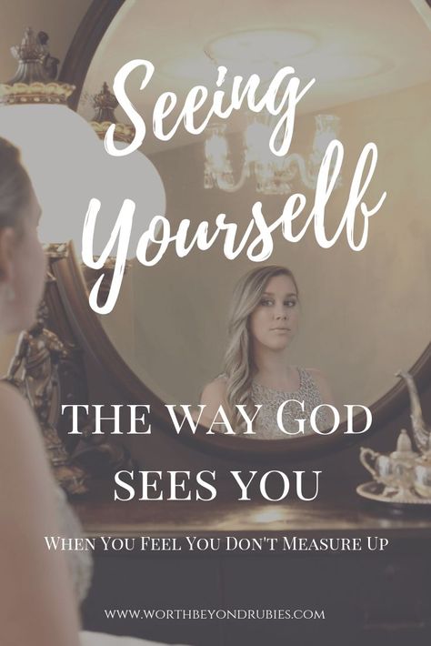 Seeing yourself as God sees you is far more difficult at times than seeing yourself the way you THINK the world sees you. Maybe you feel like you just don't measure up! #beautywithin #beautiful #inGodseyes #christianwomen #selfworth See Yourself As God Sees You, How God Sees You, God Sees You, Godly Beauty, Palm Cross, Image Of God, Personal Bible Study, Womens Bible Study, See Yourself