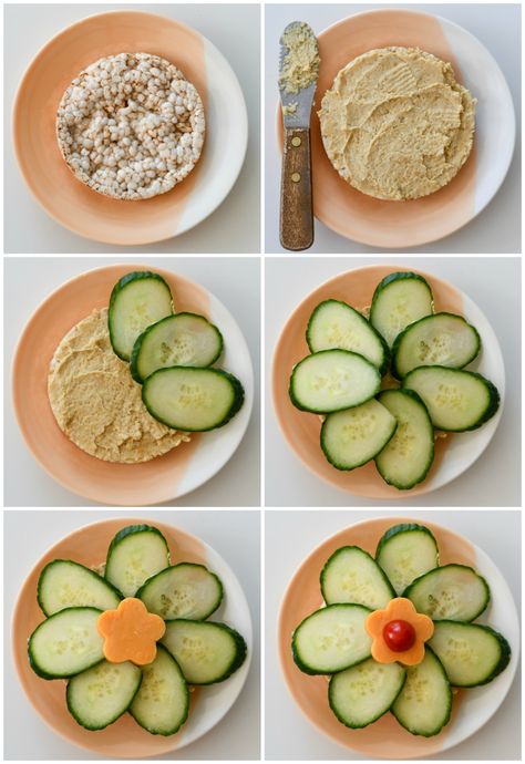 Rice Cake Flowers - Super Simple Wedding Shower Food, Food Garnish, Vegetable Platter, Appetizer Platters, Avocado Salad Recipes, No Cook, Cake Flower, Appetizers Easy Finger Food, Best Appetizer Recipes