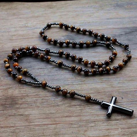 Mens rosary necklace