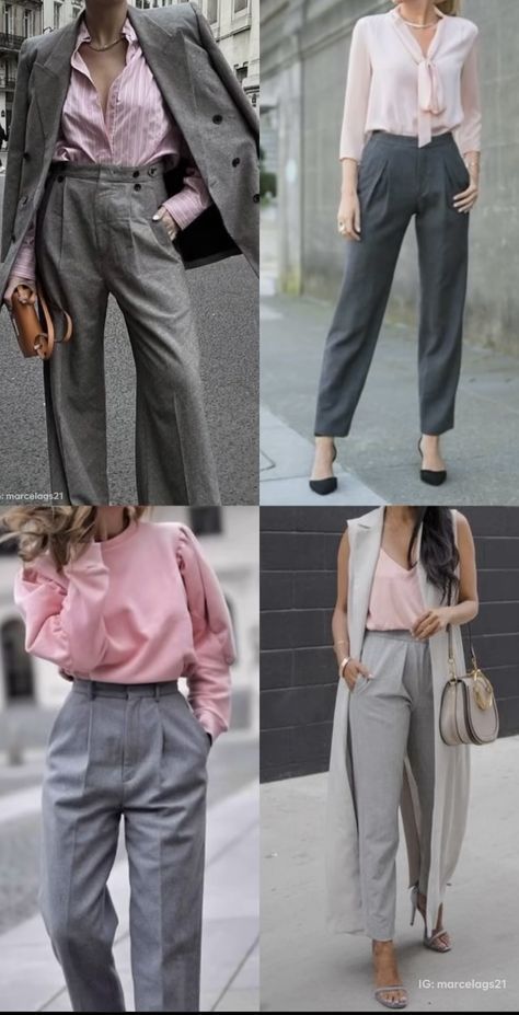 #streetStyle #fashionTrends #fashionBloggers #fashionLovers #fashiondesigner #Outfit #Outfitoftheday #ootd #fashionweek #Fashion #Dailylook #style #styleinspiration #womenfashion #pinterestfashion #pinterestaesthetic #discoverunder #pinterestinspired #styleinspo #Womenstyle #classy #fashion #style #love #elegant #beautiful #beauty #ootd #fashionblogger #instagood #fashionista #model #stylish #luxury #photography #trendy #fashionstyle #lifestyle #instafashion #photooftheday #chic #classic Grey Dress Pants Outfit, Chemise Rose, Colour Combinations Fashion, Color Combos Outfit, Pearl Shoes, Summer Footwear, Red Pearl, Style Hijab, Elegante Casual