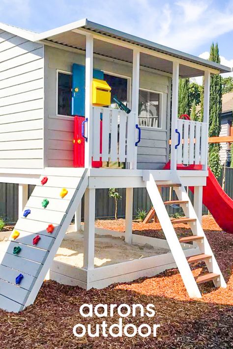 Aarons Cubbies Paint Colour Inspiration! Kids Cubby House paint colour ideas Outdoor Cubby House Ideas, Cubby House Paint, Cubby House Diy, Cubby House Ideas Outdoor, Cubby House Colours Scheme, Kids Cubby House, Kids Tree House Ideas, Play House Ideas, Kids Play House