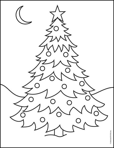 Easy To Draw Christmas Tree, Christmas Tree Drawing Easy, Crawfish Boil Party, Christmas Tree Drawing, Christmas Mandala, Easy Coloring, Simple Christmas Tree, Easy Coloring Pages, Christmas Fairy