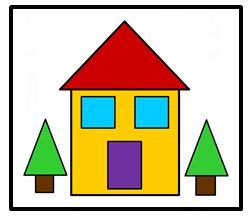 Shape House Craft Preschool, Shapes House Craft, Shape House Preschool, How To Draw Using Shapes, Shape House Craft, House Activities For Preschool, Drawing Using Shapes, Drawing With Shapes, House Shapes