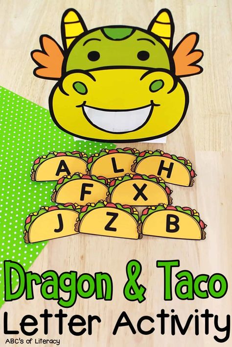 Preschool Stations, Literacy Bags, Dinosaur Theme Preschool, Kindergarten Spring, Dragons Love Tacos, Rainbow Circle, Activity For Preschoolers, Letter Craft, Letter Recognition Activities