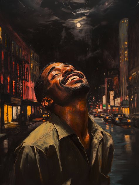 A man feeling the breeze of the night in Harlem Renaissance era.  --------------------------------------------------------------------------- Includes 5 different sizes 2x3 * Inch: 4"x6", 6"x9", 8"x12", 10"x15", 12"x18", 16"x24" * Cm: 10x15, 20x30, 30x45, 40x60, 50x76 3x4 * Inch: 6"x8", 9"x12", 12"x16", 15"x20", 18"x24" * Cm: 15x20, 30x40, 45x60 4x5 * Inch: 8"x10", 12"x15", 16"x20", 24x30" * Cm: 8x10, 12x15, 40x50, 60x76 11x14 * Inch: 22"x28" * Cm: 56x71 ISO * A4, A3, A2, A1 Art By Black Artists, Black Joy Art, Queer Black Art, Black Portrait Painting, Afrocentric Art Painting, Black Artwork Inspiration, Freaknik Aesthetic, Black Men Art, Black People Art