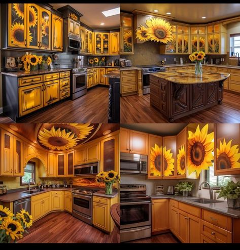 Sunflower Themed Kitchen, Bake Chicken, Sunflower Kitchen, Themed Kitchen, Baked Chicken Wings, Diy House, Pole Barn, Diy Party Decorations, Dream House Decor