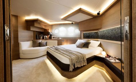 Boat Bedroom, Sunseeker Yachts, Luxurious Bedroom Design, Luxury Yacht Interior, Yacht Interior Design, Luxury Yachts For Sale, Sport Yacht, Yacht Interior, Boat Interior