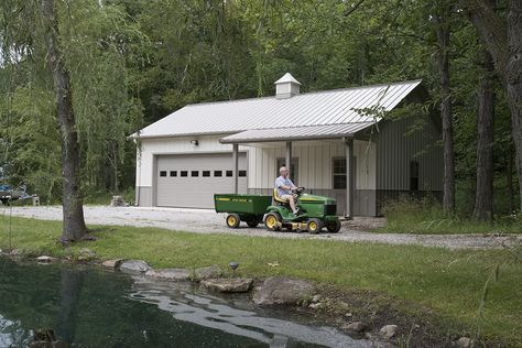 4253 - Morton Buildings Building Garage, Hobby Garage, Equestrian Building, Post Frame Construction, Building A Pole Barn, Metal Building Designs, Morton Building, Storage Buildings, Garage Apartment Plans