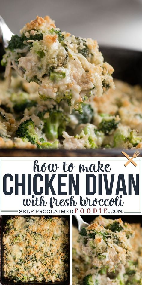 Recipes Using Fresh Broccoli, Turkey Divan With Broccoli, Supper Inspiration, Chicken Broccoli Divan, Chicken Divan Casserole, Chicken Divan Recipe, Recipe Broccoli, Complete Meals, Chicken Divan