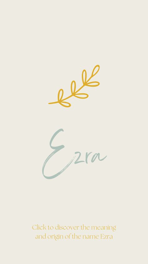 Discover the meaning and origin of the name Ezra. Ezra Tattoo Ideas, Ezra Name Tattoo, Ezra Name Meaning, Ezra Tattoo, Ezra Name, Cute Baby Names For Boys, Uncommon Baby Boy Names, Names For Boys