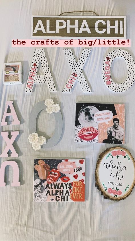 Cute Big Little Gifts, Diy Big Little Gifts, Big Little Bed Decorating Sorority, Big Little Baskets, Big Little Baskets Ideas, Diy Sorority Crafts, Sorority Little Gifts, Sorority Gifts Diy, Big Little Gift Ideas