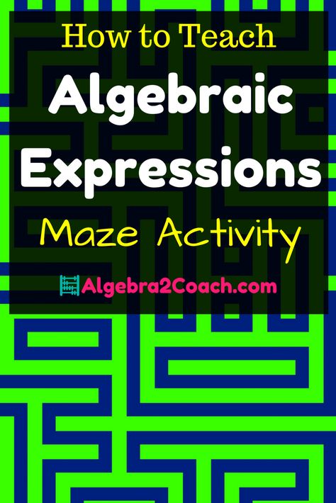 High School Math Games, Algebraic Expressions Activities, Algebraic Expressions Worksheet, Algebra Games, Elementary School Math Activities, High School Math Activities, Geometry Teacher, Maze Activity, Algebra Problems