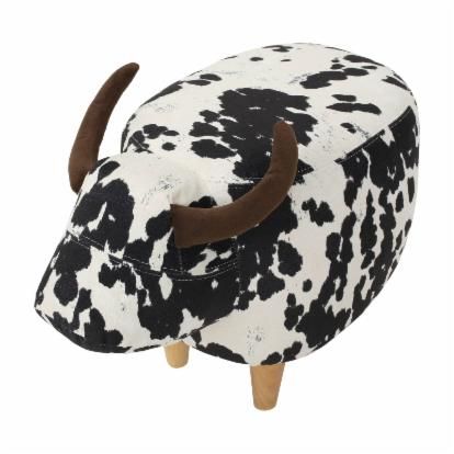 Bessie Velvet Cow Ottoman | Hayneedle Cowboy Bedroom Boys, Cow Ottoman, Cowboy Bedroom, Kids Ottoman, Ottoman Black, Black Ottoman, Porch Furniture, Velvet Ottoman, White Cow