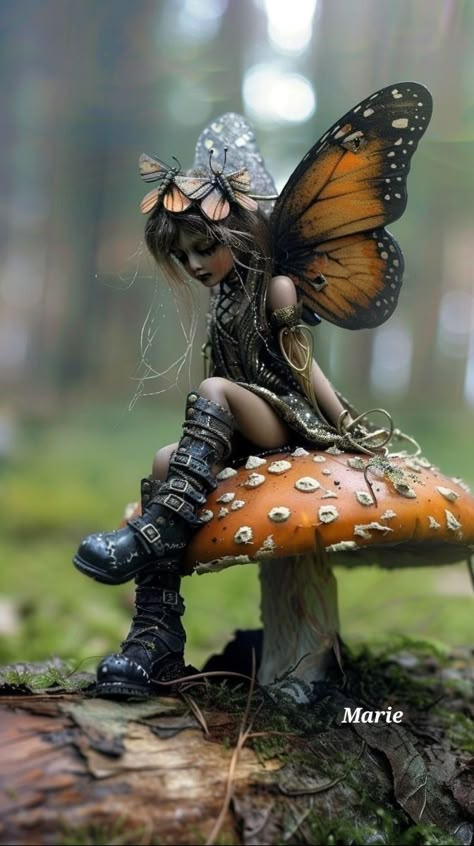 Giant Mushroom, Faery Art, Fairies Photos, Ooak Fairy, Mythical Creatures Fantasy, Fairy Art Dolls, Mushroom Fairy, Elves And Fairies, Hairstyles For Girls