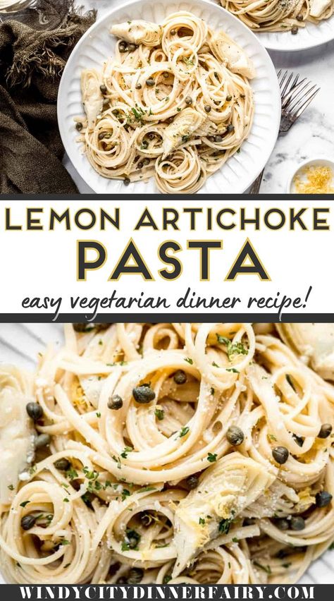 Lemon Artichoke Pasta, Pasta With Artichoke Hearts, Canned Artichoke, Chicken Artichoke Pasta, Artichoke Sauce, Lemon Pasta Recipes, Pasta Vegetarian, Italian Casserole, Artichoke Pasta