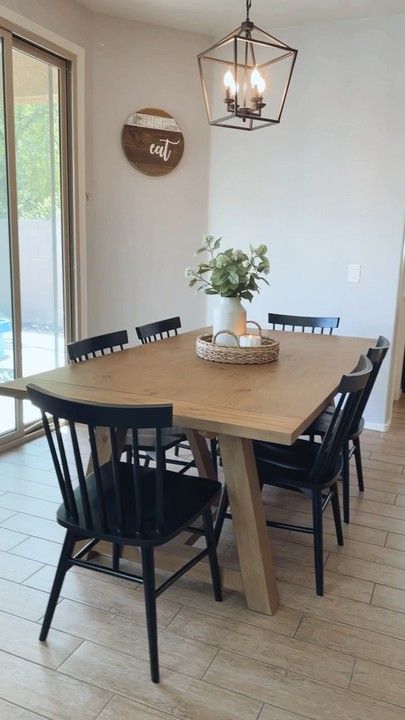 Dining Room Makeover #diningtable #LTKhome Narrow Dining Room, Ranch Kitchen Remodel, Ranch Kitchen, Farmhouse Kitchen Remodel, Furniture Flip, Dining Room Makeover, Wood Farmhouse, Contemporary Farmhouse, Kitchen Inspo