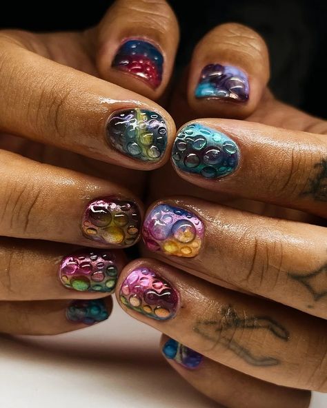 Best 555+ Short Nail Designs 2 Short Nail Designs Boho, Short Decorated Nails, Short Crazy Nails, Eclectic Nail Art, Alt Nails Short, Short Nail Extension Designs, Short Gel X Nail Designs, Cool Short Nail Designs, Short Colorful Nails