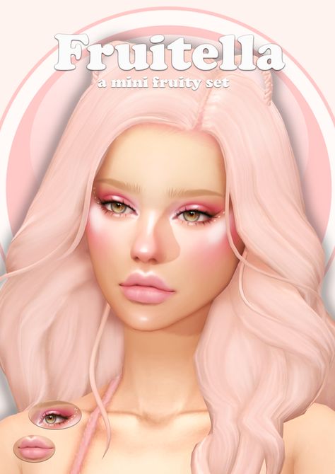 🌸 FRUITELLA - a mini fruity set 🌸 | Lady Simmer on Patreon Lady Simmer, The Sims 4 Skin, Makeup Cc, The Sims 4 Packs, Sims 4 Cc Makeup, Sims 4 Body Mods, Free Sims, Sims 4 Teen, Sims 4 Characters